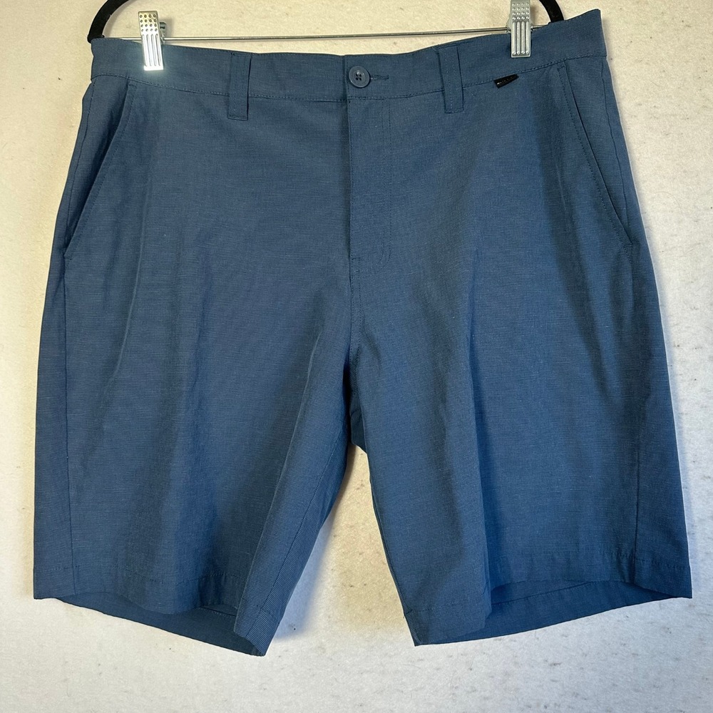 TravisMathew Beck Golf Shorts Mens 36 Blue Heathered Performance Stretch Casual